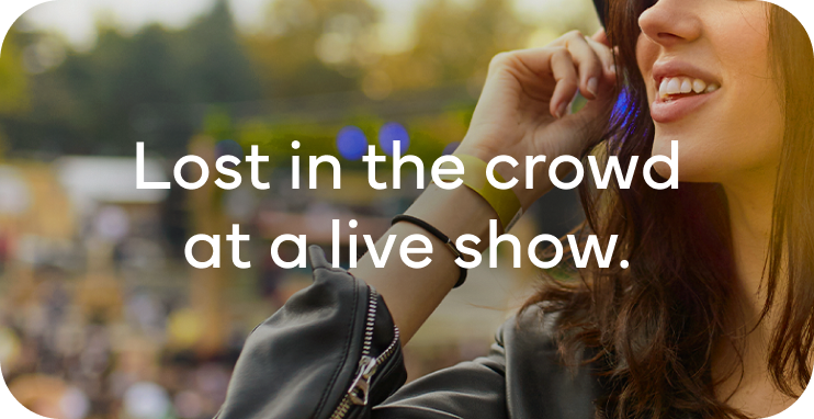 Lost in the crowd at a live show.